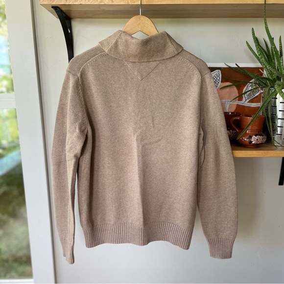 Tommy Hilfiger Tan Khaki Neutral Cotton Sweater Size Medium - Picture 2 of 9